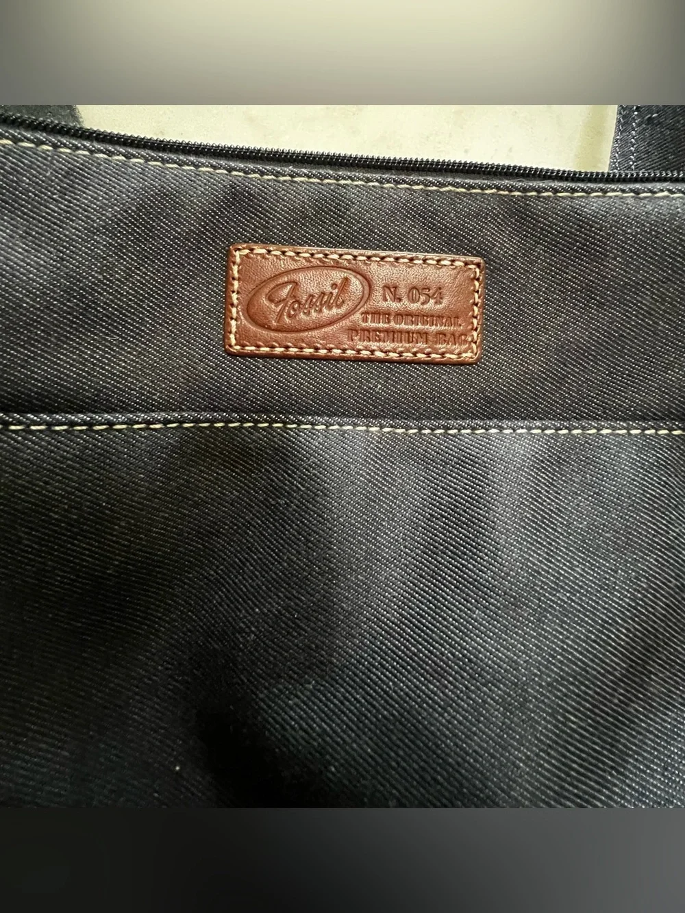 Fossil Dark Denim Large Crossbody Satchel Bag